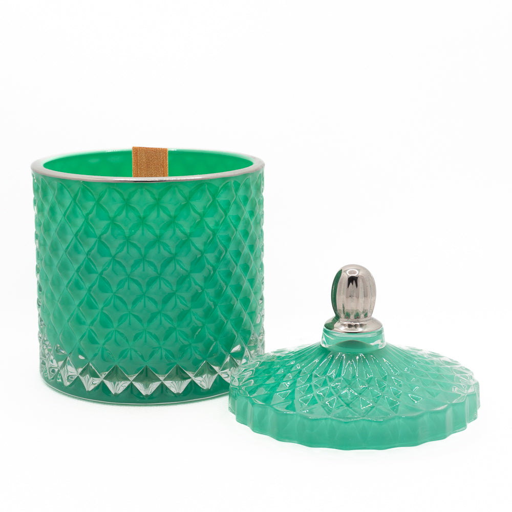 Teal Soy Geo Candle