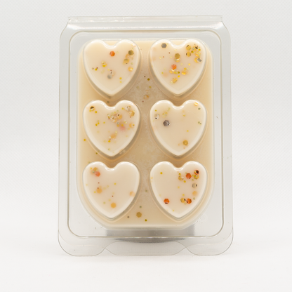 Gold glitter cream heart wax melt