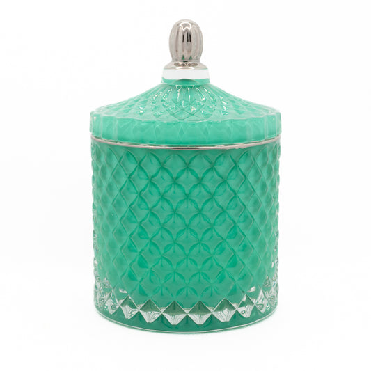 Teal Soy Geo Candle