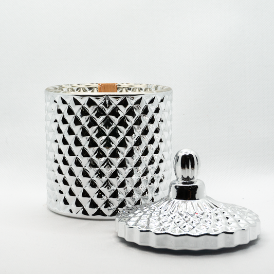 Silver Soy Candle Geo