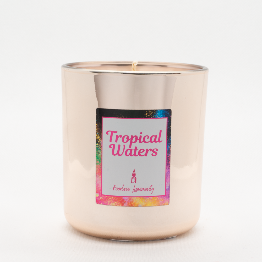 Tropical Waters Cooper candle, cotton wick. 